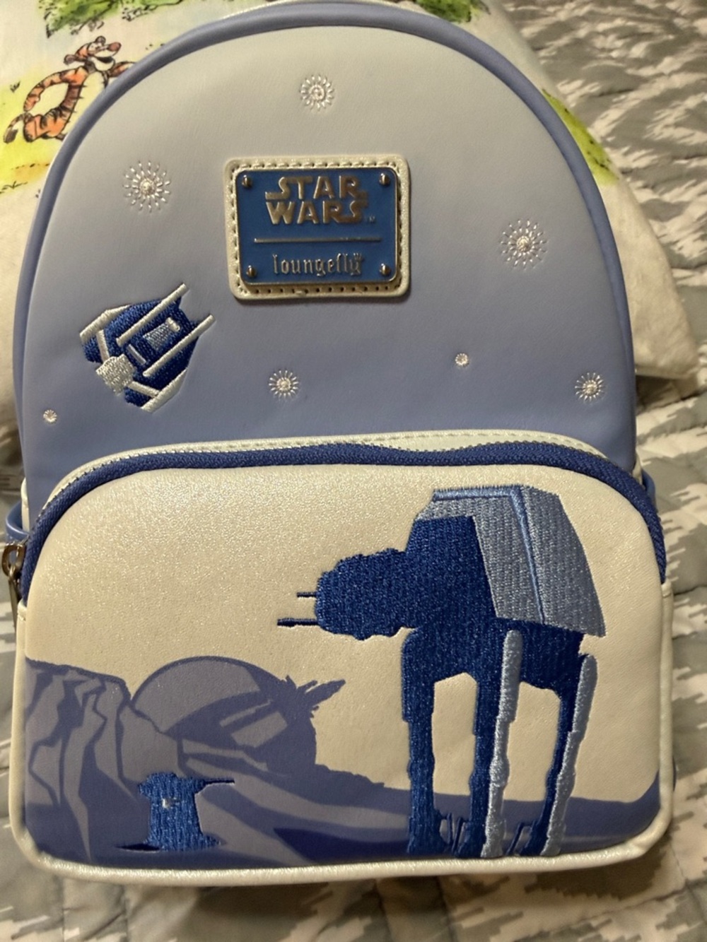 Disney Loungefly Star Wars Light Blue and Cream AT-AT Backpack